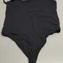 SUUKSESS Women Sexy Scoop Neck Thong Bodysuit Backless Cami Bodysuit Top (02 Black) XL