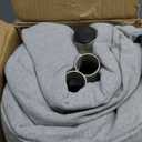 Hammock Chair, Hanging Rope Swing Seat with 2 Cushions,Macrame Hanging Chair Side Pocket with High Load-Bearing Metal Rod,for Indoor, Outdoor, Extra Comfortable (Grey)