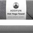 Hot Yoga Towel, Yoga Mat Towels for Hot Yoga Non Slip with Grip Dots Cooling Towel Sweat Absorbent Microfiber Pilates Towel for Bikram Exercise and Fitness (Gray)