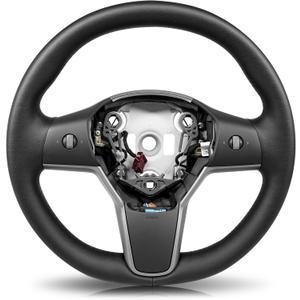 ZIMABLUE Heated Steering Wheel for Tesla Model 3 (20172023) & Model Y (20202024) | Factory-Matched 1:1 Fitment (Hub & Buttons) | Nappa Leather | Hand-Stitched
