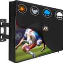 Zettum Outdoor TV Cover 55 Inch  600D Waterproof Weatherproof TV Protector with Zipper for 5255 Inch Flat Screen TVs, Heavy Duty Enclosure for Outside Use (Black)