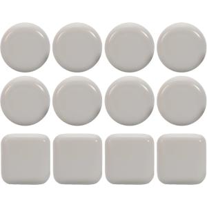 12PCS Stick Furniture Sliders 1 Inch Sliders for Furniture On Carpet, Furniture Sliders for Hardwood Floors, Carpet & Tile, Beige Moving Sliders, Furniture Movers(8 Round + 4 Square)