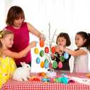 2 x Easter Decoration Egg Hanging Ornaments, 8 Pcs 3 inch Large Decorations Artificial Velvet Colorful Tree Gifts Box for Trees Spring Decorative for DIY Crafts Party School Office Home Decor