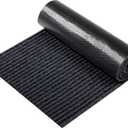 Nuanchu Large Semi Finished Outdoor Mat 16 x 79 Inch Narrow Door Mat Non Slip Boot Rugs Waterproof Carpet Roll for Bathroom Entryway Indoor Outdoor(Black,1 Roll)