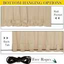 NICETOWN 2 Panels Outdoor Curtains for Patio Waterproof, Top & Bottom Fixed Waterproof Outdoor Drapes with Free Rope, Privacy Sun Blocking Shades for Gazebo, Pergolas, Biscotti Beige, W52 x L84