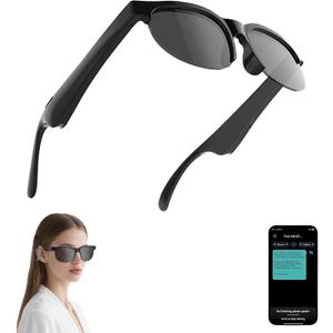 Ai Translator Smart Glasses with 144 Language Translation for Travel, Bluetooth Glasses with Built-in Speaker for Men and Women, Waterproof Sunglasses Music Playback & Hands-Free Calls, Black