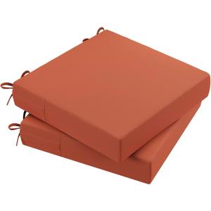 AAAAAcessories Outdoor Seat Cushions for Chairs, Waterproof, Fade-Resistant, 20" x 20" x 3", Patio Furniture Replacement Cushions, Set of 2, Rust