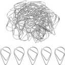 50 Pcs Silver Paper Clips, 1 Inch Stainless Steel Decorative Shaped Paper Clips for Office School Supplies Wedding Invitations (Silver)