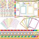 96 Pcs Science Fair Board Supplies Includes Self Adhesive Science Fair Project Titles Subtitles Presentation Bulletin Border Letter Stickers First Day of School Back Classroom(Lively Crumbs)