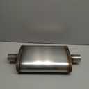 Universal 409 Stainless Muffler Straight-Through Performance Muffler Exhaust, center in | center out 