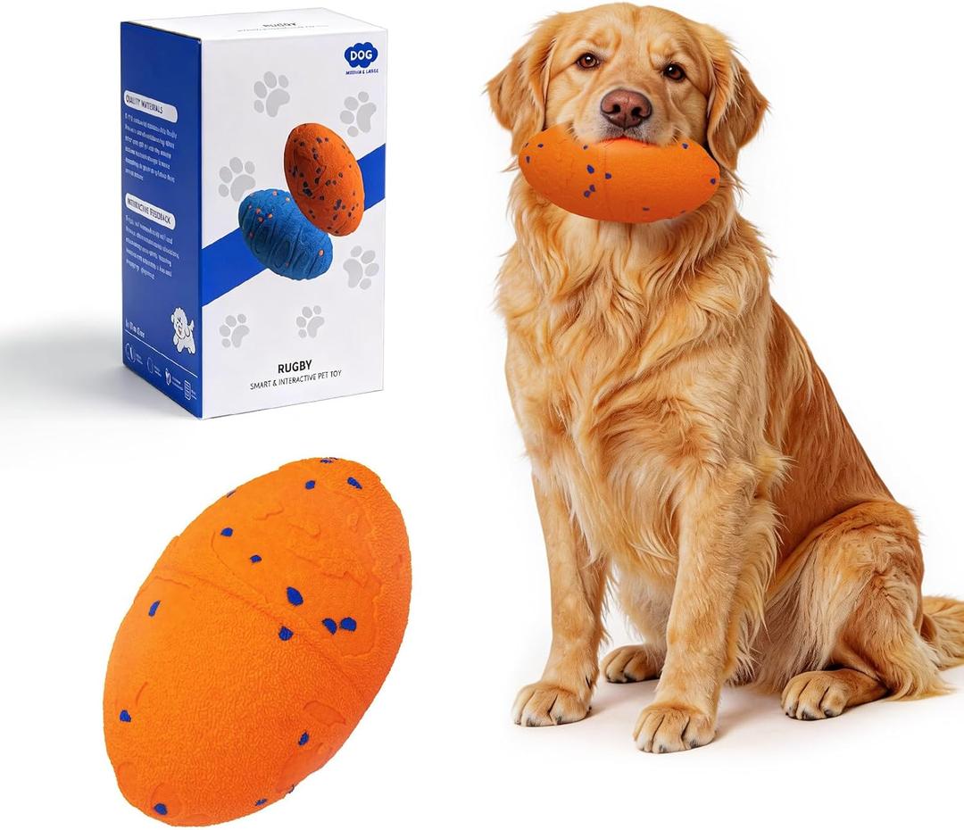 Interactive Dog Toy, Pet Ball Toys Automatic Moving Bouncing and Rotating, Solid E-TPU Material, IPX7 Waterproof Active Rolling Balls for Small, Medium and Large Dogs(Vorange)