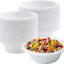 White Plastic Bowls - 12 oz. (100 Count) BPA-Free, Microwavable, Plastic Soup Bowls Perfect Disposable Bowls for Party & Everyday Meals