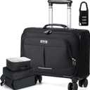 Lekebobor Rolling Laptop Bag Rolling, Laptop Briefcase on Wheels with 3 Packing Cubes for Women Fits Up to 17.3Inch computer Bags Water Resistant for Work Travel and Business, Black (Large)
