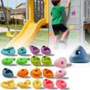 20 PCS Rock Climbing Holds for Kids,Rock Climbing Wall Grips Climbing Rocks Wall Kit for Indoor and Outdoor Playground Play Set with HardwarePastel Color