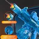 Electric Water Gun with Light Up, Modular Battery Easy Assembly for Kids, Water Toy for Summer Outdoor Swimming Pool (Blue)