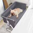 Raised Pet Bunk Bed,Dog Bed Attachment to Human Bed,Human Dog Bed,Bedside Dog Bed,Dog Bunk Bed,Dog Bassinet Bedside Sleeper,Bed Extender for Dogs,Bedside Pet Lounger