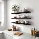 PHPH 36 Inch Wood Floating Shelves for Wall, Wooden Wall Shelves for Bedroom, Set of 4 Brown