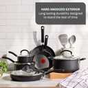 T-Fal Ultimate Hard Anodized 12-Piece Ceramic Nonstick Cookware Set, Oven Safe Up to 400F, Ceramic Pots and Pans Set, Frying Pans, Saucepan, Stockpot, Cooking Utensils, Stone