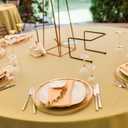 Buryeah 12 Pcs 84 Inch Gold Round Plastic Disposable Table Cloth Waterproof Tablecloth Circle Table Covers for Bridal Wedding Birthday Party Gender Reveal Baby Shower