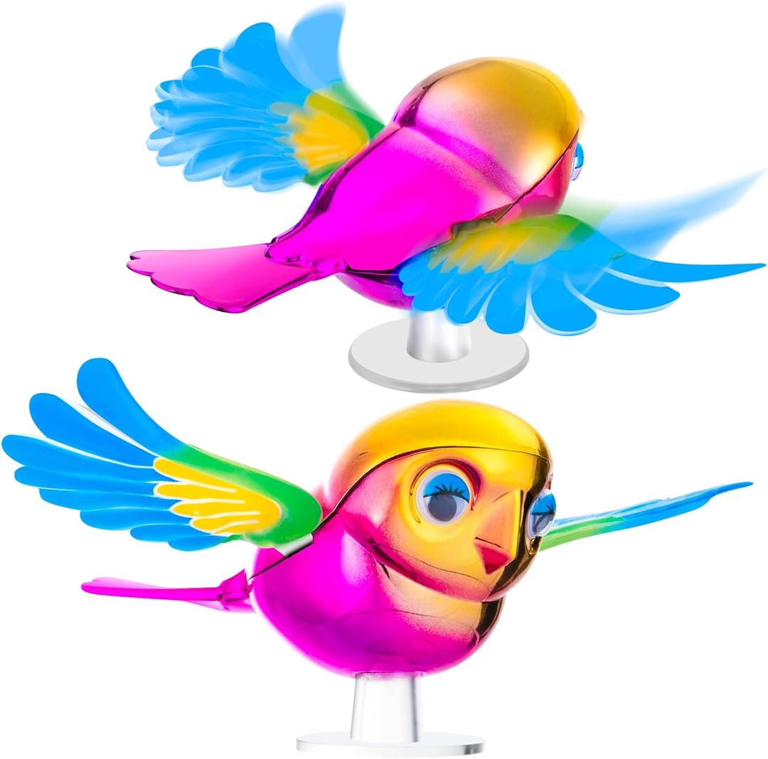 4 x Simulation Flying Bird Hood Ornament, Wind-Powered Creative Rotating Wing Car Decorations, Car Accessories with Durable Adhesive Base, Motorcycles Styling Truck Hood Ornament, Purple