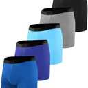 BEENIUBEE Incontinence Underwear for Men 150ML Absorbent Washable Reusable Heavy Flow Bladder Cotton Leak Proof Protective Boxer Briefs 5 Pack (Multicolor01, Large)