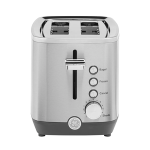 GE 2 Slice Stainless Steel Toaster, Extra Wide Slots for Toasting Bagels, Breads, Waffles & More, 7 Adjustable Shade Settings, Removable Crumb Tray, Countertop Kitchen Essentials, 850 Watts