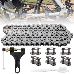 Podoy 415H Motorized Chain 110L Dirt Bike Chain Heavy Duty for 80cc 49cc 60cc 66cc 2 Stroke Engine Motorized Bike Chain High Power Racing Parts