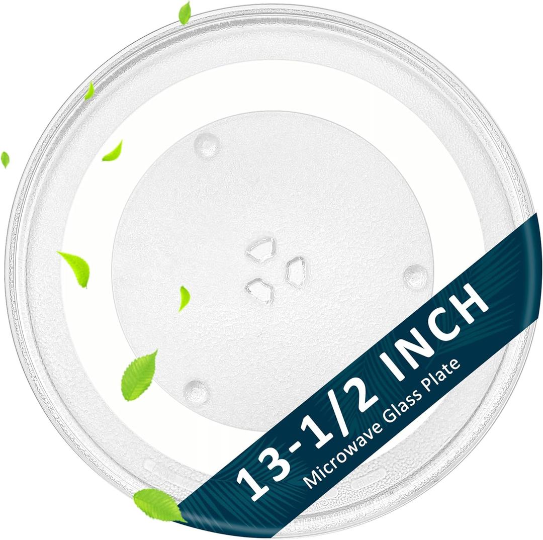 Microwave Glass Plate 13.5 inch F06015Q00AP Replacement for Pana-Sonic Frig-idaire G-E, 13.5 inch Microwave Glass Turntable Plate Replace 5304464116 A06014T00AP WB49X10114 5304509621 by Fetechmate