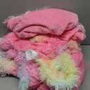 RYNGHIPY 3Pcs Rainbow Girls Bedding Sets Twin Size Ultra Soft Long Hair Plush Shaggy Duvet Cover with Pillowcases Colorful Tie Dye Bedding Set with Hidden Zipper Closure (Colorful Pink,Twin)