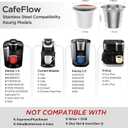 Reusable k Cup Coffee Filters,Universal stainless steel Refillable k Cups Filter Use for Keurig 2.0 and 1.0 Coffee Makers-brewers (2 stainless steel)