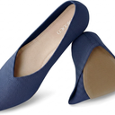 AprCoco Womens Pointed Toe Flats Knit Dress Washable Flats Slip On Ballet Shoes Women Comfort Office Low Wedge, Size 07, Navy