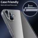 2 x SWUU 2 Pack Camera Lens Protector Compatible with iPhone 17 6.3", Military-Grade 9H Tempered Glass, Shatterproof & Anti-Scratch, HD Clear, No Fingerprint, Case-Friendly