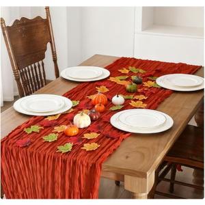 Thanksgiving Fall Table Decorations for Home Fall Table Runner Artificial Fake Pumpkins and Maple Leaves for Thanksgiving Autumn Party Favors Home Decor