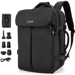 Vacuum Compression Backpack, 60L Expandable Vacpack, Waterproof Carry-On Anti Theft Airback, Black
