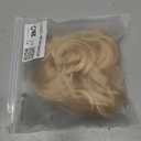 MY-LADY Claw Clip Messy Bun Hair Pieces Human Hair for Women Real Hairpiece Wavy Scrunchies Tousled Updo Donut Chignon Ponytail Extension Golden Brown & Bleach Blonde
