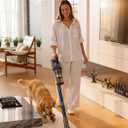 Cordless Vacuum Cleaner, 75Mins/55KPa/650W Freestanding Stick Vacuum Cleaners for Home, Rechargeable, Lightweight, Cone Filtration&Anti-Tangle, for Hard Floor, Carpet, Hardwoods, Pet Hair