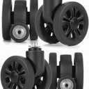 Zoofen Luggage Wheels Replacement 4 pcs Suitcase Replacement Wheels Wear-Resistant Spinner Wheels for Suitcase Repair（ZLN-2，Black)