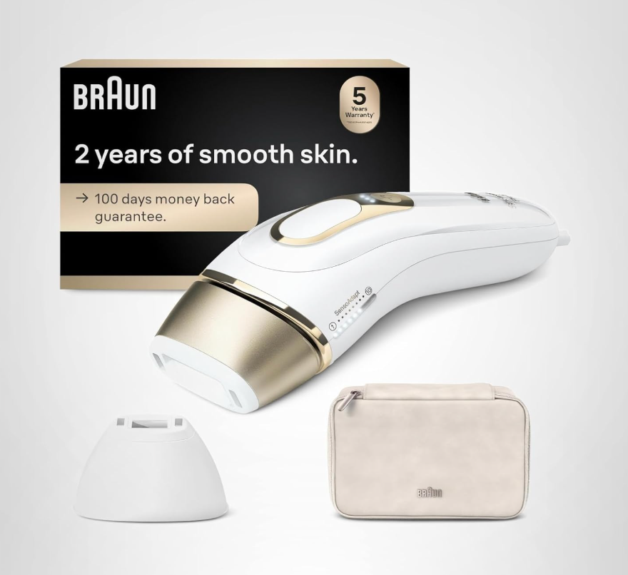 Braun IPL, Silk·Expert Pro 5, IPL Hair Removal for Women and Men, Permanent Laser Hair Reduction At-Home, 2 Heads, Pouch, IPL5137