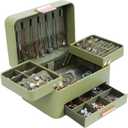 KAMIER Jewelry Box for Women, 3 Layers Jewelry Organizer with Drawers, Large Jewelry Storage Organizer for Earring, Ring, Necklace, Bracelets, Green