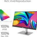 ASUS ProArt Display PA279CV 27 4K HDR UHD (3840 x 2160) Monitor, IPS, 100% sRGB/Rec. 709, E < 2, USB-C DisplayPort HDMI USB hub, Calman Verified, Compatible with Laptop & Mac Monitor
