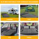 KMZ SUV Air Mattress Thickened and Double-Sided Flocking Travel Camping Bed with 2 Pillows & Electric Pump Dedicated Mobile Cushion Inflatable Bed for SUV Trunk and Rear Seat (Dark Gray), Full