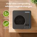 TOPZEE Electric Compost Bin for Kitchen, 3L Smart Countertop Composter with Odorless Auto-Cleaning, Low Noise, Turns Food Waste to Fertilizer in 4 Hours, for Indoor Home Use, Black