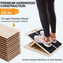 TEMI Slant Board for Calf-Stretching - Wooden Incline Wedge Stretcher for Squats, Foot & Ankle Mobility, Portable Fitness Equipment, Balance Block for Heel Stretch