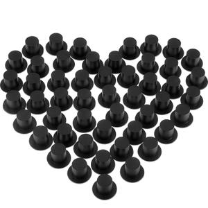 Blulu 50 Pieces Mini Black Top Hats, Plastic Magician Hats for DIY Decoration, Snowman Decorating, Christmas Party, Birthday Party, Wedding, Family Gathering