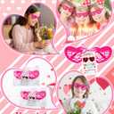 Geiserailie 96 Pcs Valentines Day Gifts Bulk 48 Heart Sunglasses 48 Happy Valentine Tags for Party Favors Exchange Prize (6.3 x 2.56 Inche, Pink)