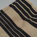 Striped Outdoor Front Door Mat 24"x51", Cotton Hand Woven Washable Black and Khaki Rug Runner, Reversible Foldable Indoor Layered Front Door Rugs for Entryway/Farmhouse/Home Entrance