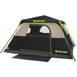 Instant Tent, 6 Person Blackout Tents for Camping with Top Rainfly | 60s Easy Setup Pop Up Tent, Waterproof & Light-Blocking Cabin Camping Tent for Family,Expandable Carry Bag,10'L X 9'W X 6.1'H
