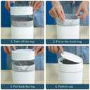 Mini Desk Trash Can with Lid with Trash Bags 180 pcs Press-Top 0.5 Gallon Tiny Countertop Waste Basket Small Table Top Plastic Covered Garbage Bin for Desk Top