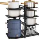 Pot Rack OrganizersCASONNIK 6+1-Tier Adjustable Heavy Duty Pan Organizer for Cabinet Multiple Use ModesPot Rack & Pan Rack for Kitchen Counter and Cabinet