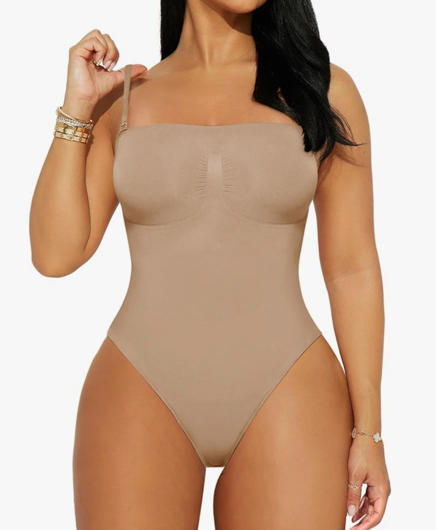 REORIA Shapewear Bodysuits for Women Tummy Control Seamless Body Shaper Sculpting Snatched Waist Butt Lifting Thigh Slimmer, Size L